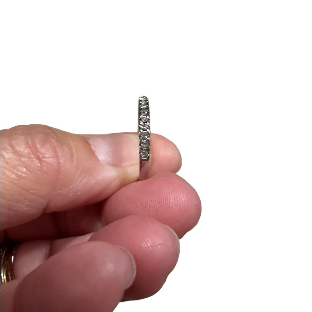 2 Piece Silver Diamond Solitaire Ring Set - image 2